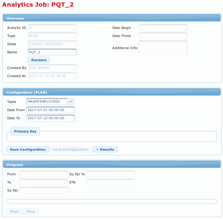 ch3 analytics job configure